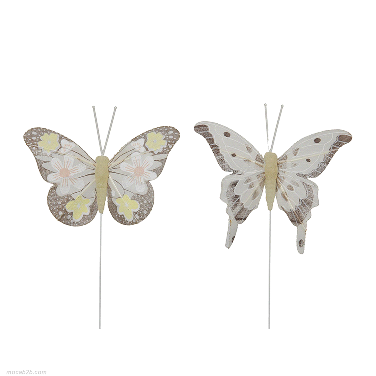 SET12 PICK FARFALLE BEIGE 8cm 