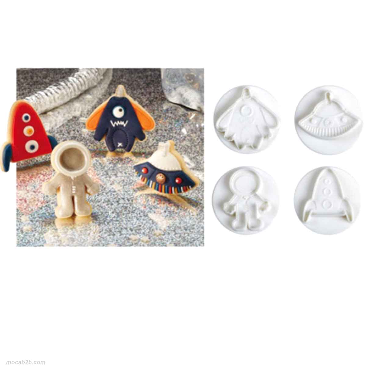 Coppapasta con 4 forme per realizzare forme dedicate allo spazio 