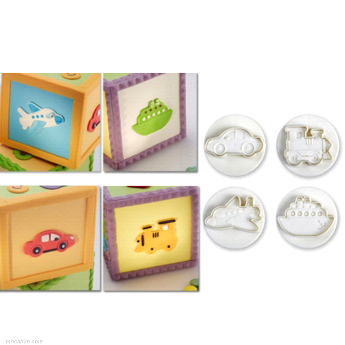 Coppapasta 4 decorazioni a tema trasporti 