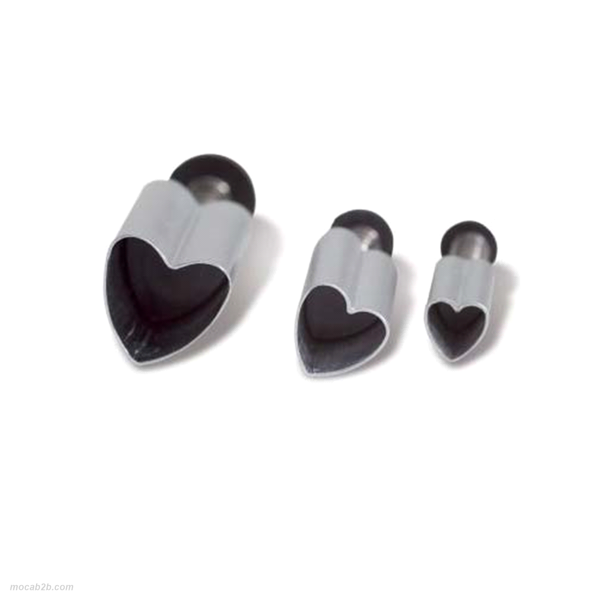 coppapasta a forma di cuore, 3 dimensioni. Con estrattore 