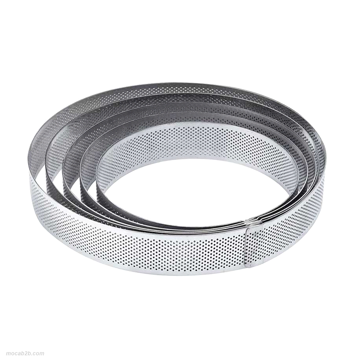 il prodotto di punta di questo sistema sono le fasce inox microforate: i microfori permettono infatti di sostenere il bordo della torta, evitandone il collasso in cottura, e una doratura ottimale dei fondi.
H 3,5 cm.
Ø 15 cm fascia inox.
Ø 14 cm crostata cotta.
2/4 porzioni. 