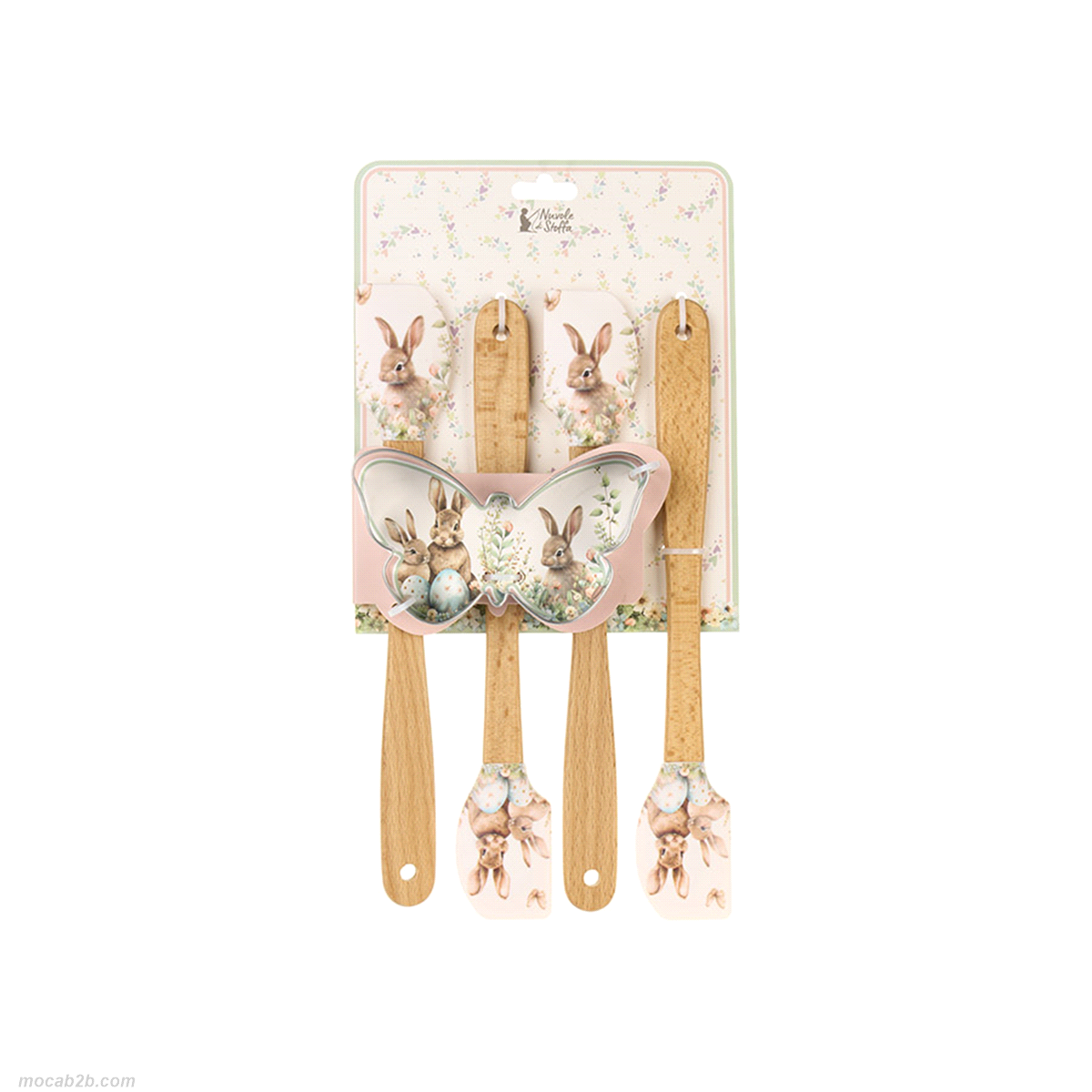 SET 5 SPATOLE SILICONE h.21 + STAMPINO ACCIAIO 