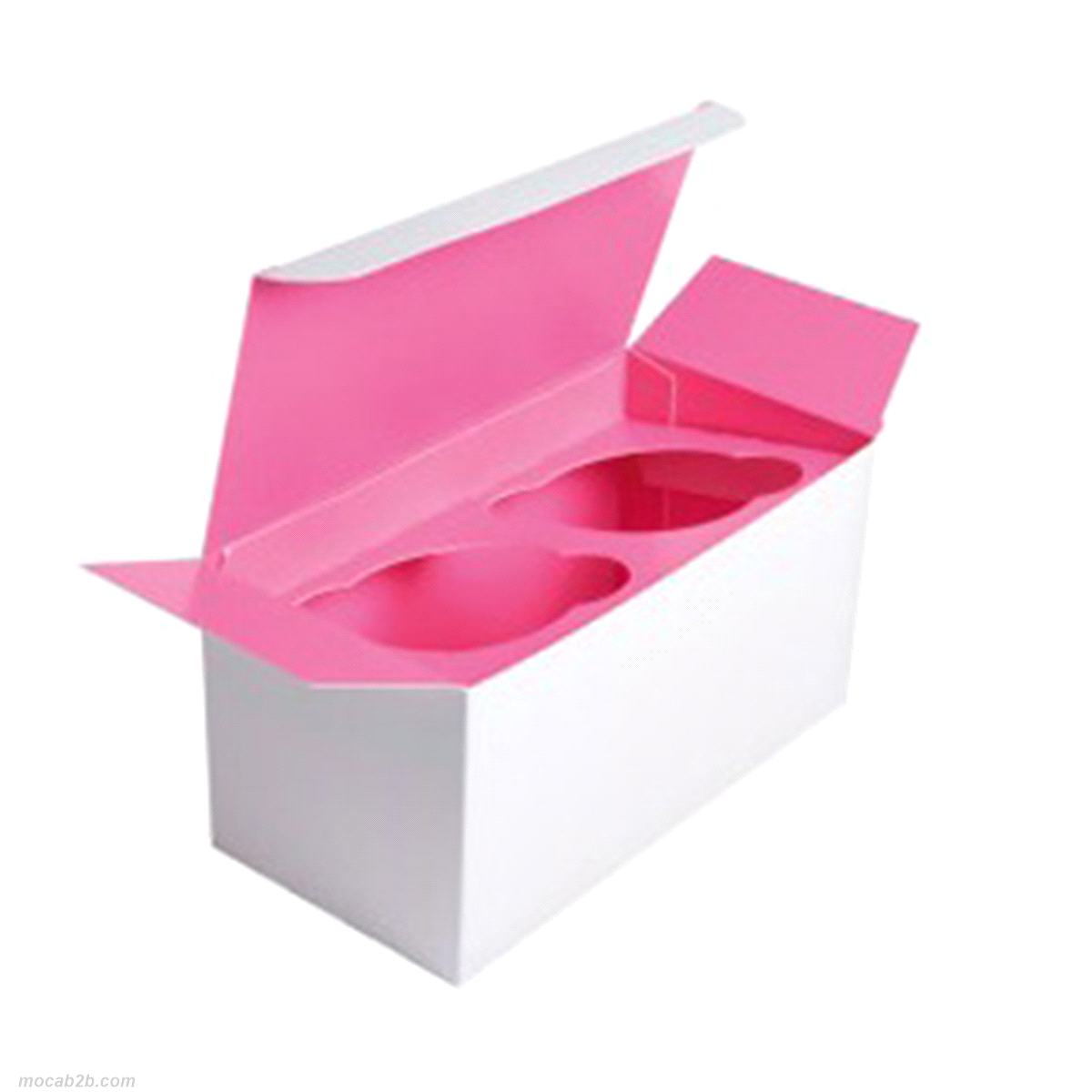 SCATOLA 2 CUPCAKES FUCSIA 17x8x6,5 