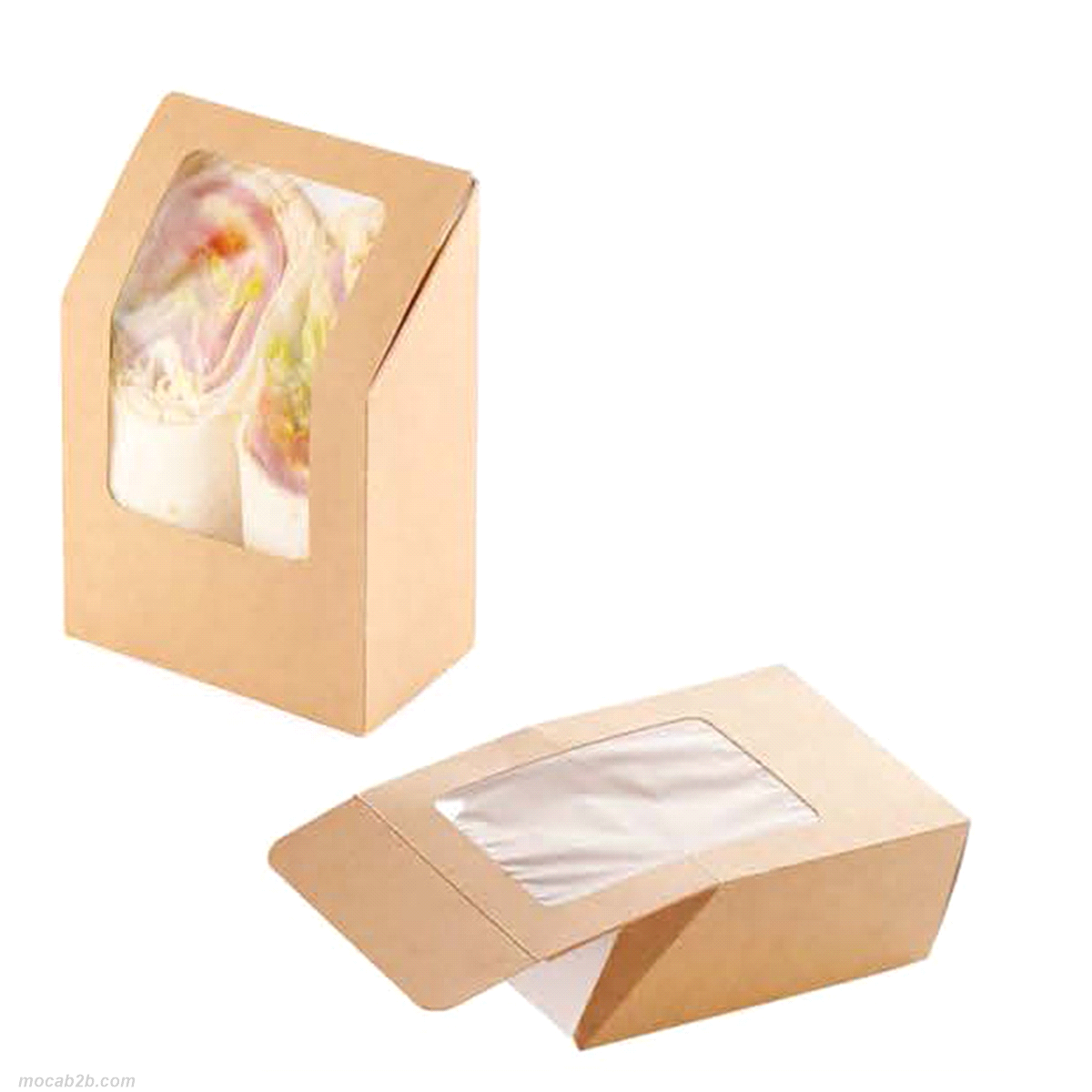 Presentazione del cibo attraente grazie all’ampia finestra trasparente, idoneo per panini, biscotti e tanto altro. Microondabile. 90x50x h.lato lungo 130 e h.lato corto 95 mm. 