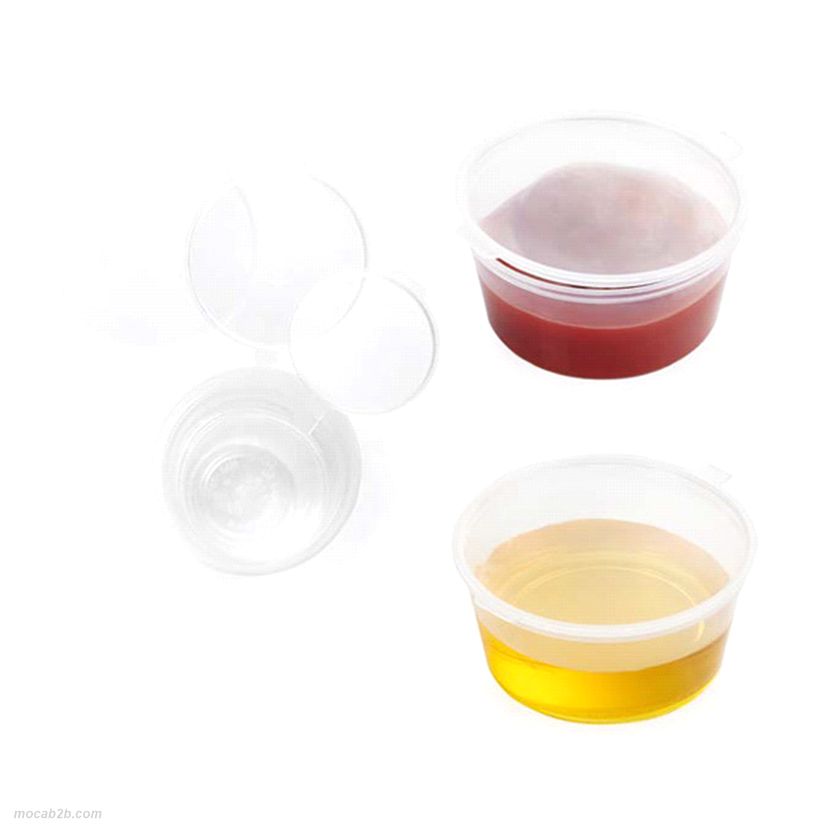 Mini contenitore multiuso, ideale per salse come ketchup, maionese, senape, miele, ecc. Dimensione: diametro 62mm xh.21mm. Volume: 50ml. 