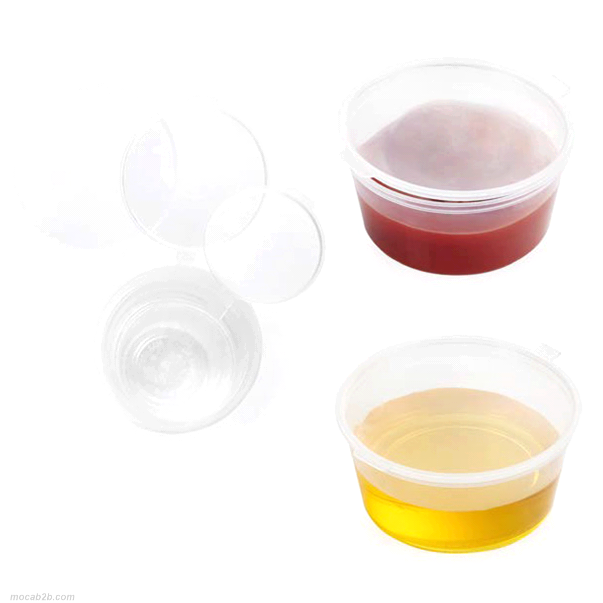 Mini contenitore multiuso, ideale per salse come ketchup, maionese, senape, miele, ecc. Dimensione: diametro 71mm xh.34mm. Volume: 80ml. 