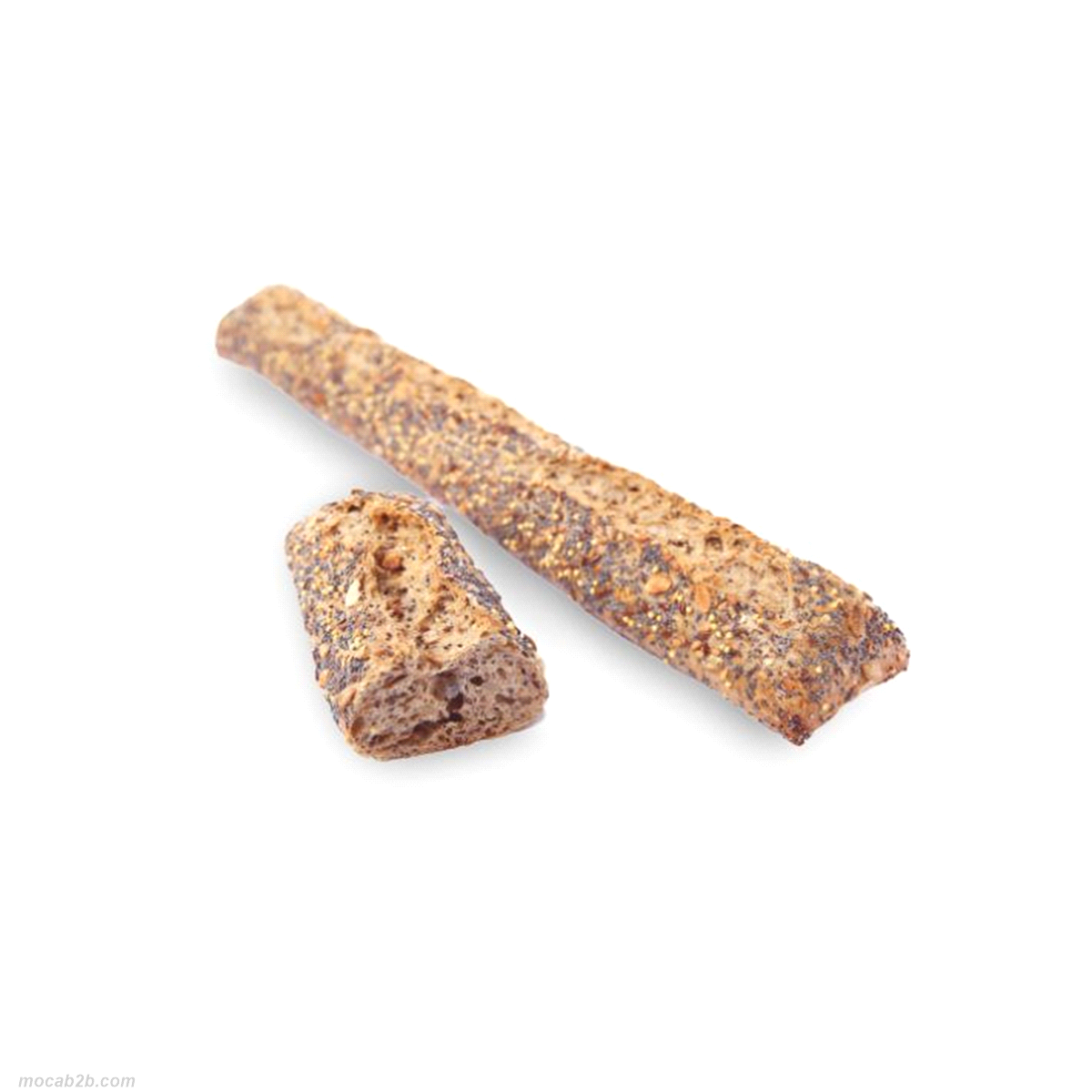 Uno dei prodotti più apprezzatti della gamma Panitaly per il suo gusto esclusivo di cereali e per il suo contenuto ricco di fibre. Selezione Panitaly. Formato a barra con punte squadrate. 18,5% di semi (lino giallo, lino scuro, miglio, papavero, zucca, girasole). Impasto scuro dato dal malto e topping semi.
Peso: 320 gr.
Dimensioni: 45 cm.
Tempi di cottura: 10-12 min -  210°C.
 