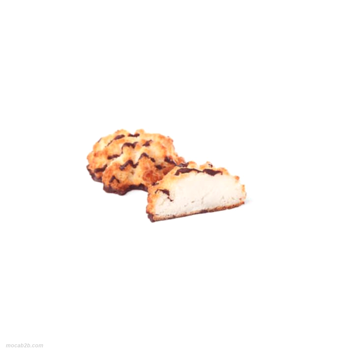 Sorprendenti biscotti al cocco bagnati nel cioccolato. Uno sfizio goloso per chi non può mangiare il glutine ma anche per tutti gli amanti del cocco. Prodotto senza glutine: solo farina di riso. 28% di noce di cocco e 9% di cioccolato che conferiscono morbidezza e gusto. Senza conservanti e una volta scongelato il prodotto ha una shelf life di 3 mesi nel suo packaging. Flowpack singolo con bollino "Gluten Free".
Peso: 70 gr.
Scongelamento: 1h a T.amb. 
 