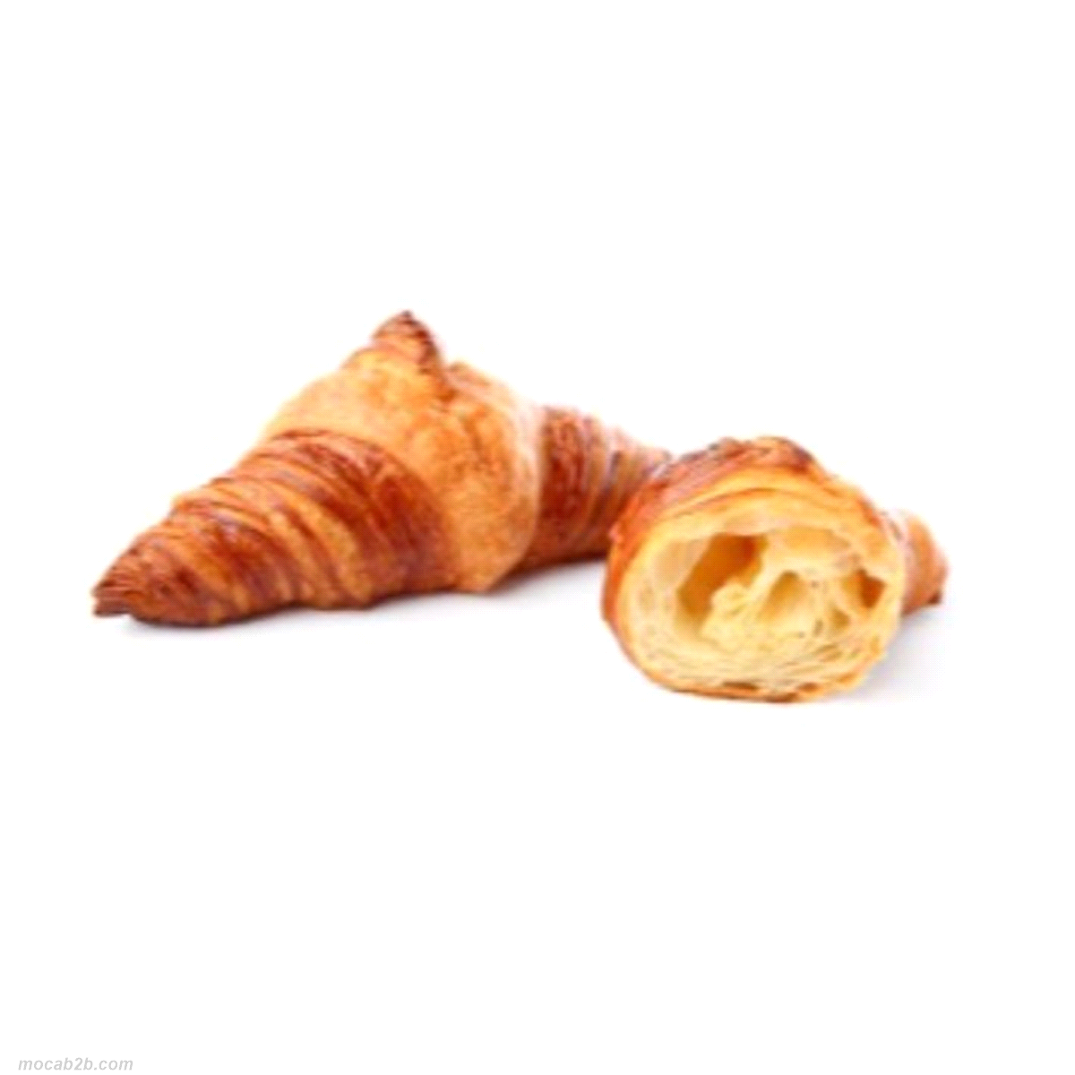 Il classico croissant con tanto soffice burro e una sfoglia dorata e croccante per cominciare la giornata con il gusto giusto. Sfoglia dorata e regolare 24% burro. Grande alveolatura.  Volume generoso.
Peso: 60 gr.
Tempi di cottura: 18-20 min - 170°C
 