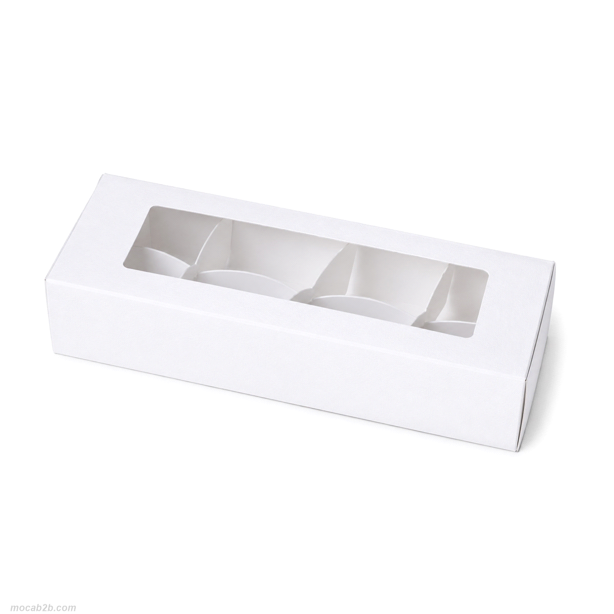 Scatola in cartoncino serie fibra bianco con inserti misura 4x4cm. 