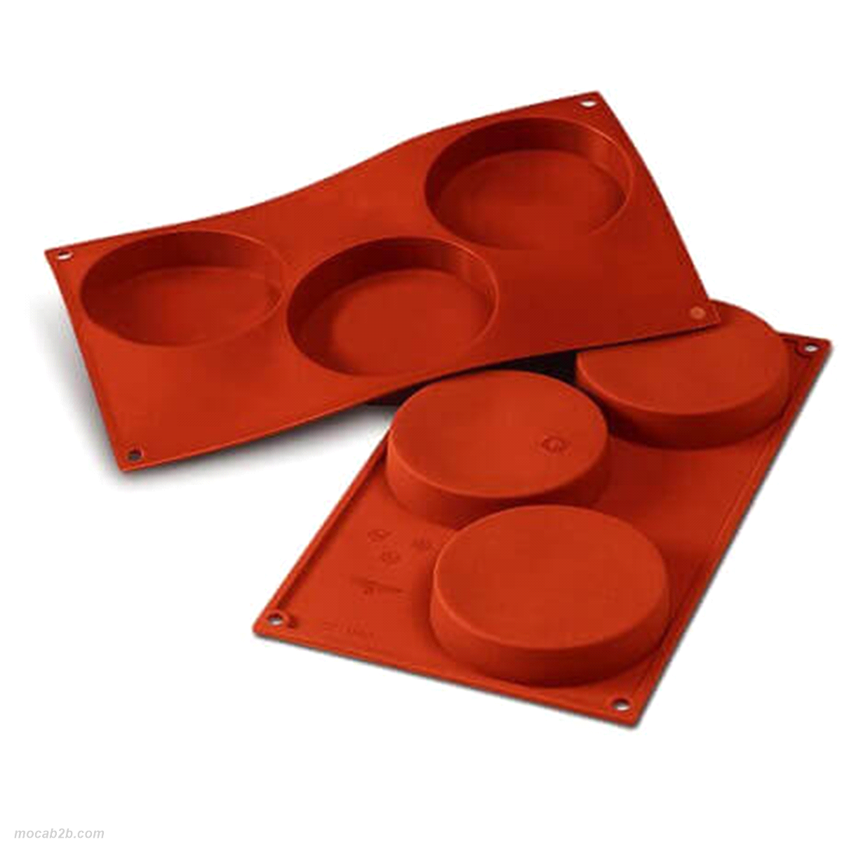 Stampo dimensioni: Ø103mm x h20 mm - Cavity: 3 /Vol. Cavity: 140ml. Utilizzabile in forno / microonde - Utilizzabile in congelatore / abbattitore - Lavabili in lavastoviglie 