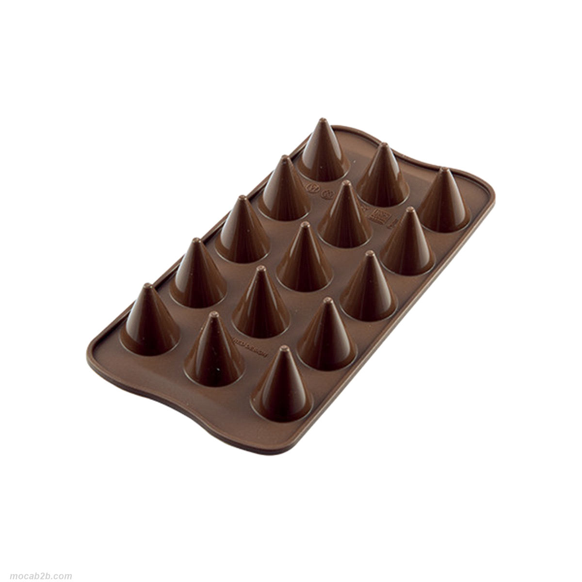 Nuovo stampo per cioccolatini a forma di cono. Dimensioni: Ø 26 mm h 28 mm. Volume: 112,5 ml. 