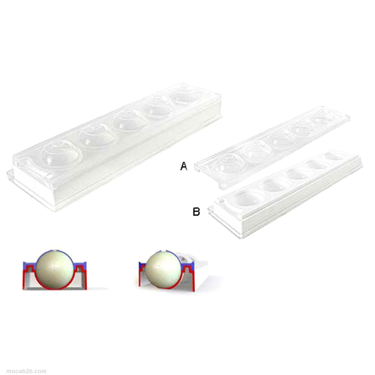 Stampo in silicone che permette di creare dei dessert al piatto ed delle eventuali monoporzioni, di forma sferica. 