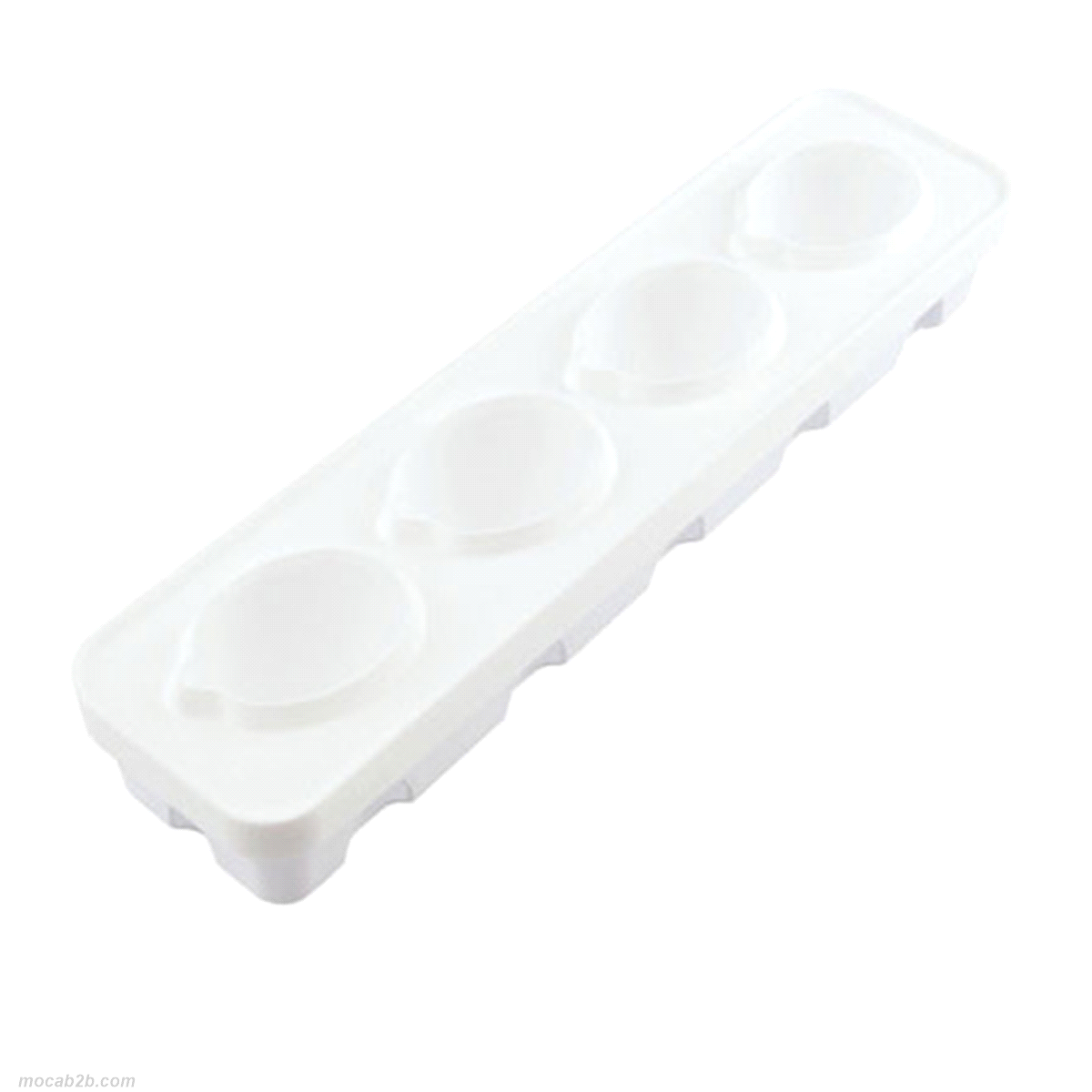  Provvisto di quattro cavità da 120 ml ciascuna e corredato dal pratico supporto in plastica per una perfetta tenuta in fase di preparazione e abbattimento. 