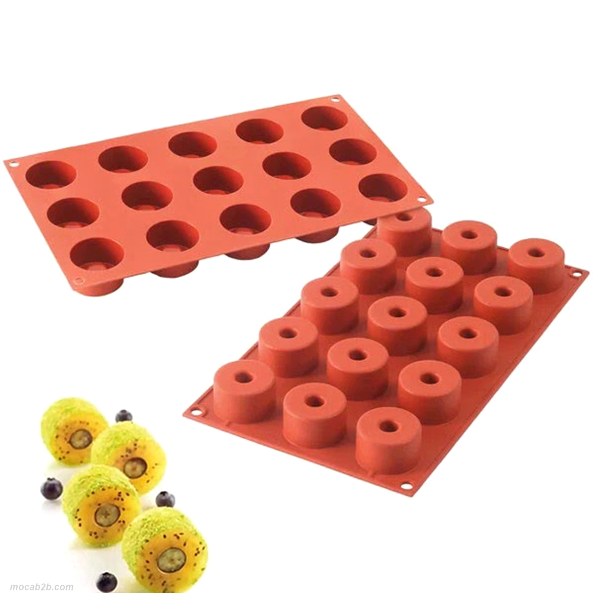 Stampo in silicone per creare originali gelati ma anche preparazioni dolci e salate. Flessibile e infrangibile. diametro singolo: 4 cm, Altezza: 2,5 cm (15 impronte) 