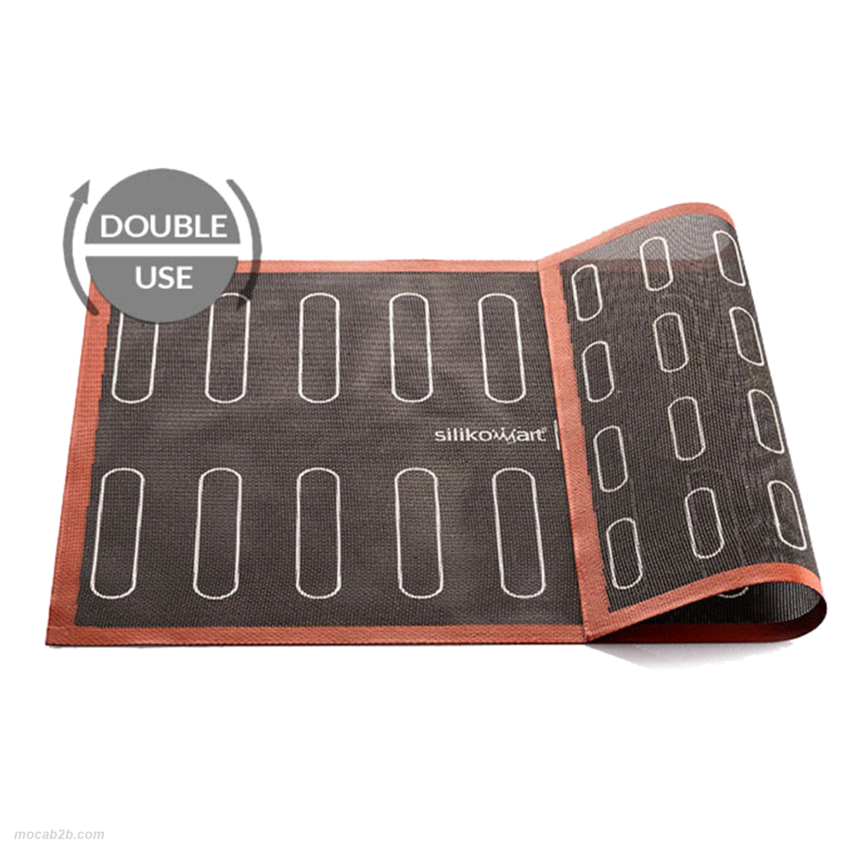 Tappeto in silicone microforato con anima in fibra di vetro ideale per la cottura di éclairs. 