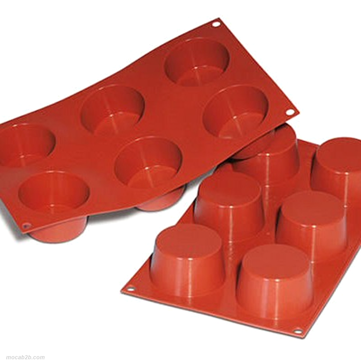 Stampo in silicone per muffin di dimensioni Ø68mm x h.38 mm. Vol. Cavità: 119ml.  Cavità: 6 