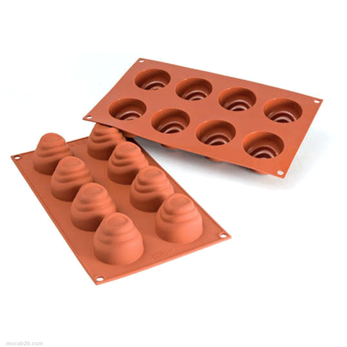Stampo dimensioni: Ø55mm x h42,5 mm - Cavity: 8 /Vol. Cavity: 70ml. Utilizzabile in forno / microonde - Utilizzabile in congelatore / abbattitore - Lavabili in lavastoviglie 