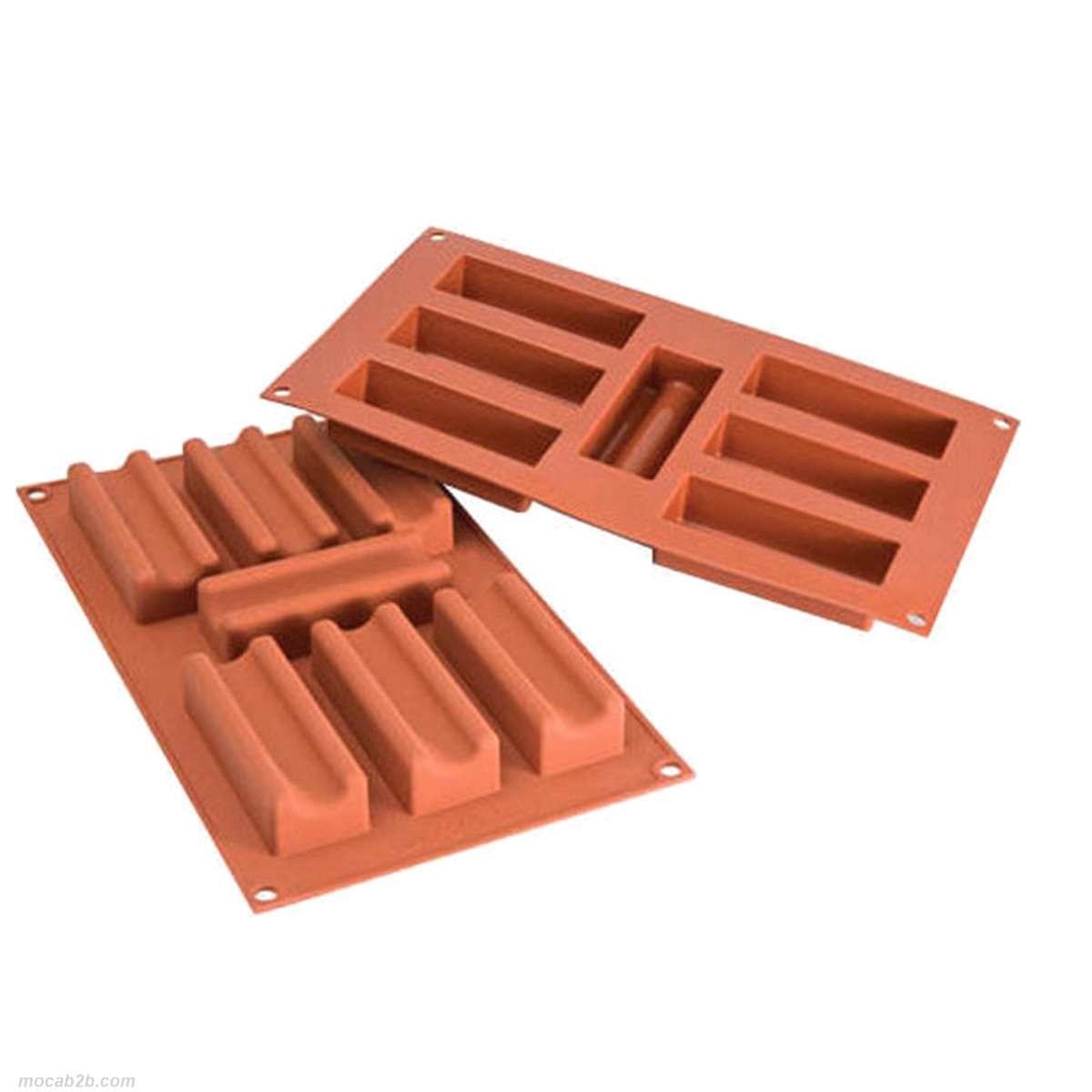 Stampo dimensioni: 95mm x 35mm x h25mm - Cavity: 7 /Vol. Cavity: 68ml. Utilizzabile in forno / microonde - Utilizzabile in congelatore / abbattitore - Lavabili in lavastoviglie 