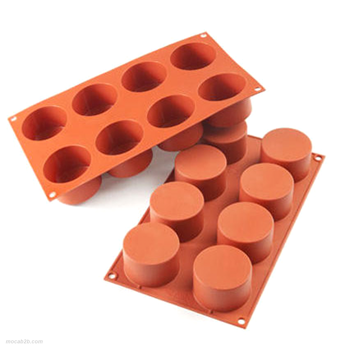 Stampo in silicone per monoporzioni a cilindro Ø63mm, altezza 40mm. Vol. Cavità: 123ml. Cavità: 8 
