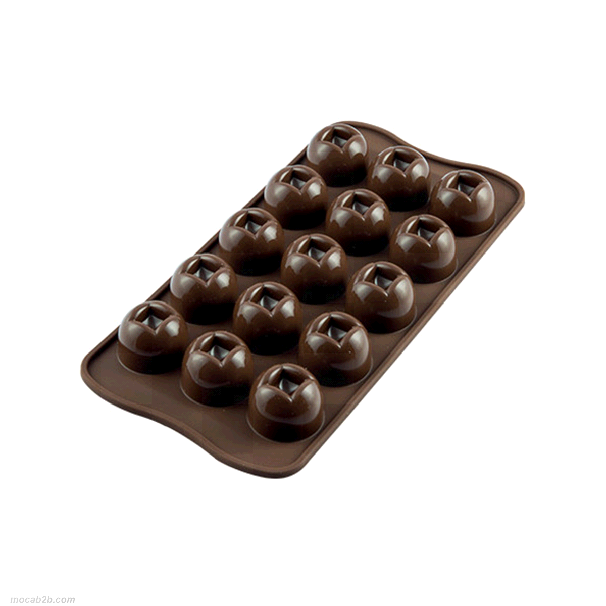 Lo stampo Imperial permette di realizzare 15 cioccolatini per stampo. Dimensione: Ø 28 h 20 mm Volume: 150 ml. 