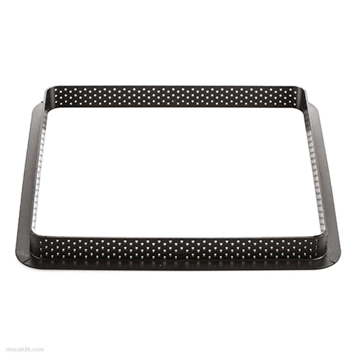 Composto da due elementi: un anello 200 x 200 h 20 mm in materiale termoplastico composito indeformabile adatto all’uso in forno per la realizzazione della base e uno stampo in silicone 170 x 170 h 20 mm per realizzare una mousse o un cremoso da adagiare sopra alla pasta frolla. 