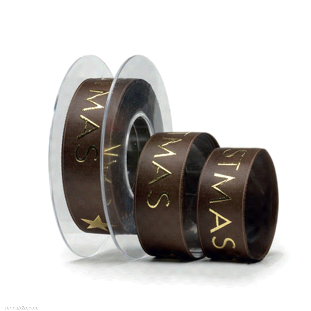 DOPPIO RASO GLAMOUR MERRY CHRISTMAS CIOCCOLATO 25mmx15mt 