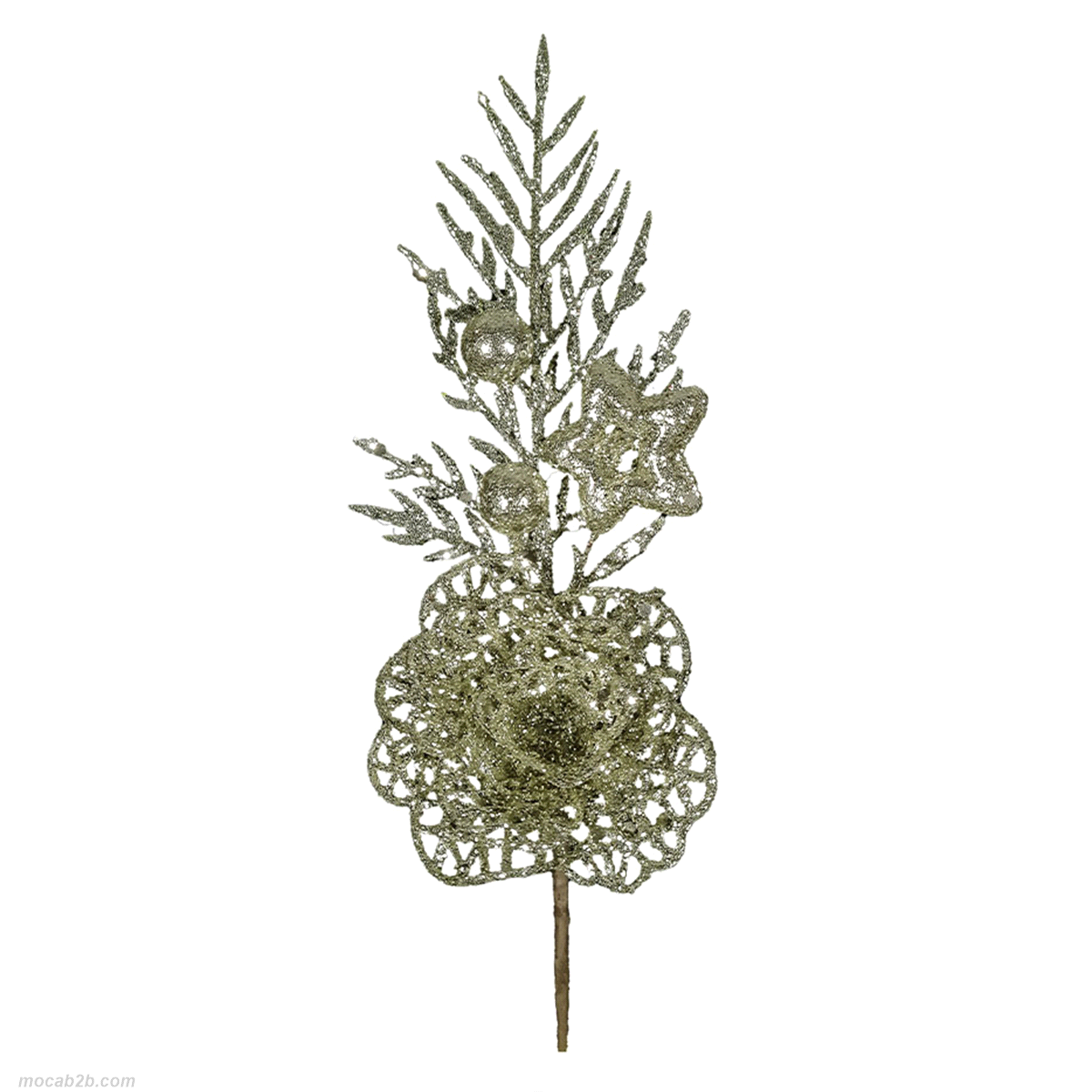 Pick rosa di Natale color champagne decorativo. 