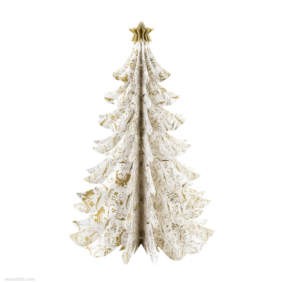 ALBERO NATALE BIANCO ORO CARTA cm36 