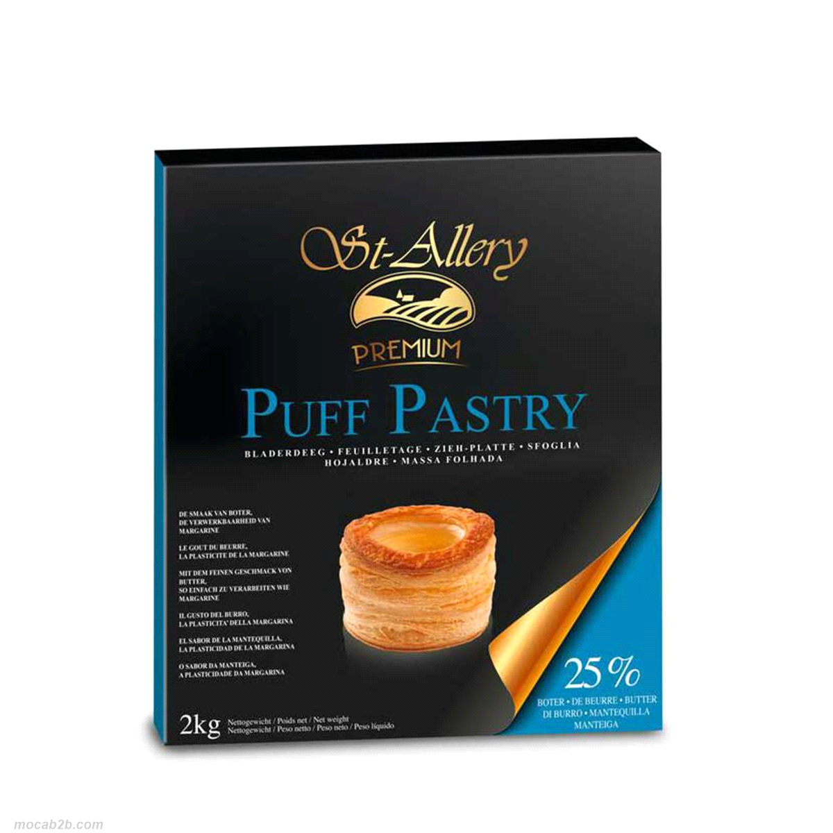 Miscela superiore di margarina e burro per pasta sfoglia. L