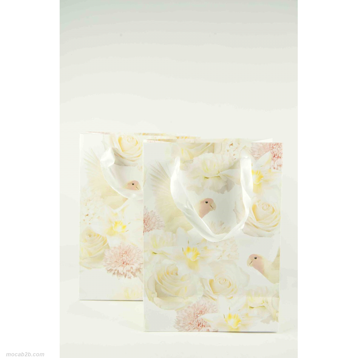 LOVE BIRDS PAPERBAG AVORIO28x20x10cm 