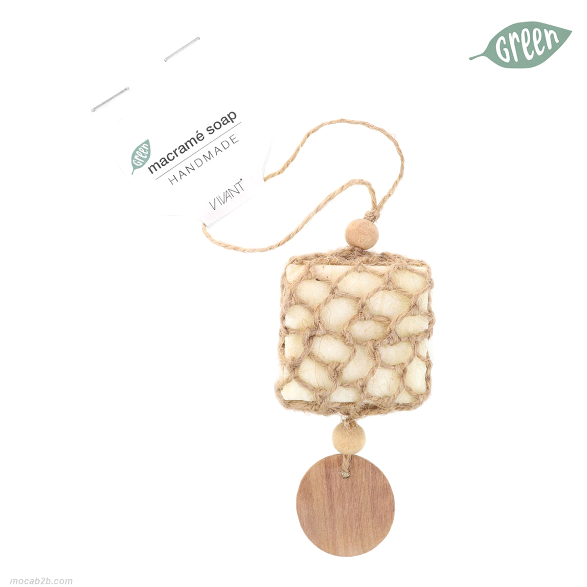 Ornamento saponetta beige in macramè da appendere.Fatto a mano.Misure: 10x4cm. 