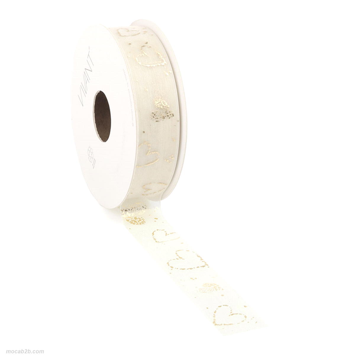 Nastro cuori amoré crema 25mm x 20mt. 