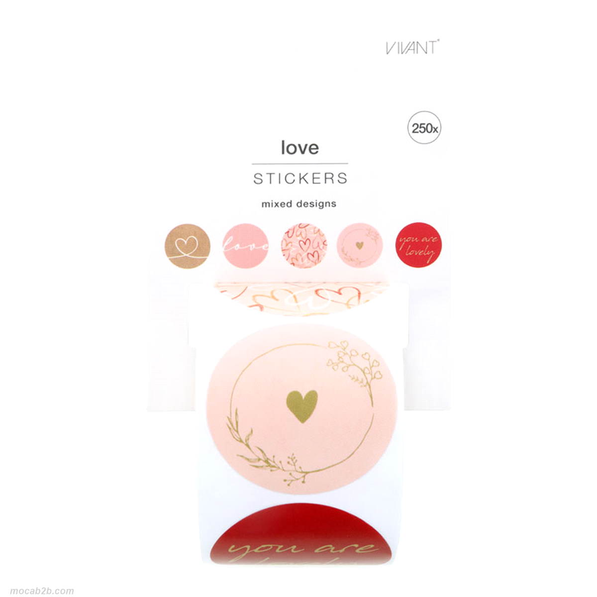 Etichette love rotolo, design assortiti @40mm x 250pz. 